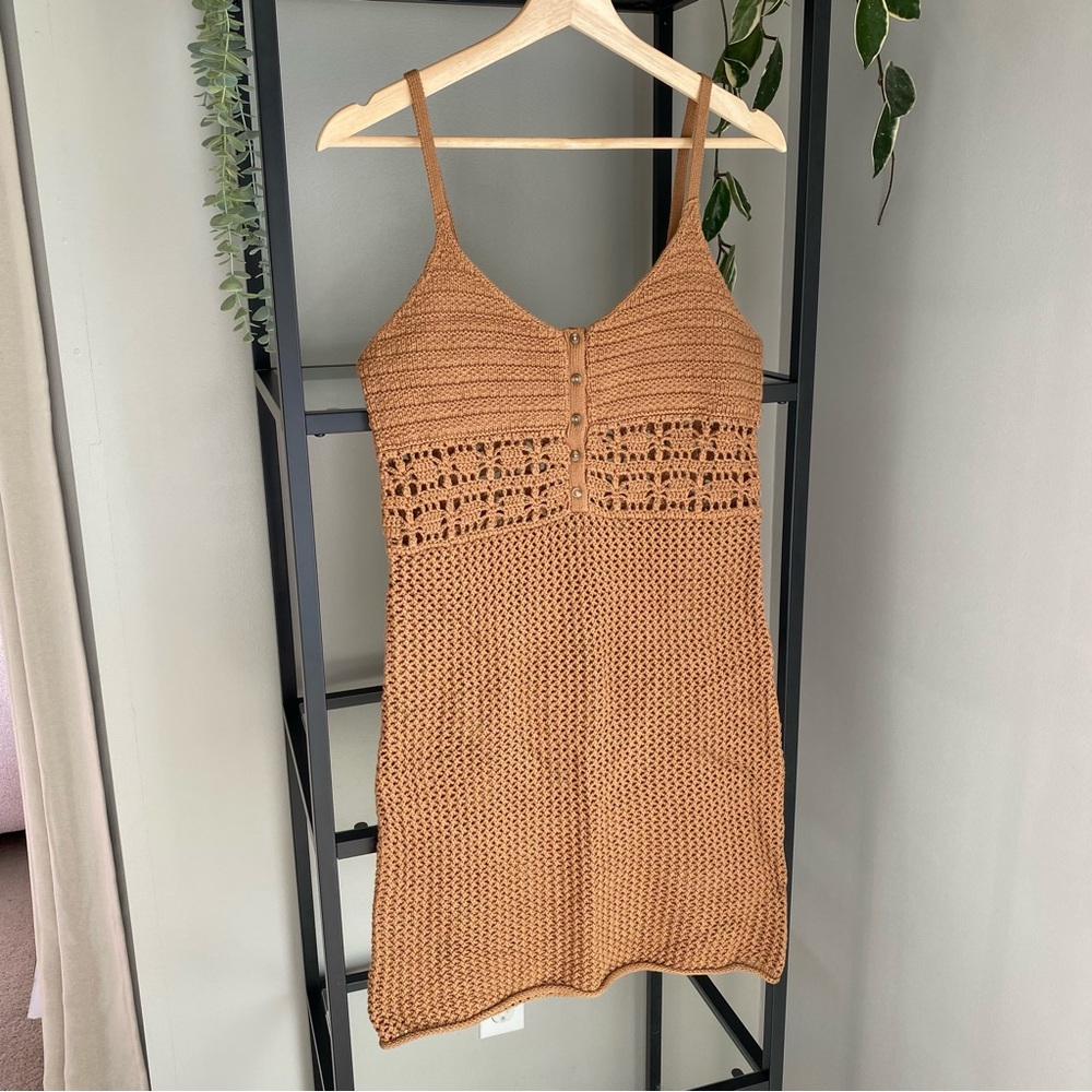 NWT Aerie Crochet Knit Mini Cover Up Dress